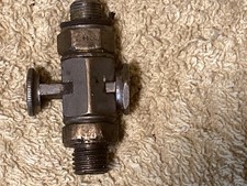 Vintage used classic motorcycle hexagon push pull cork type petro tap