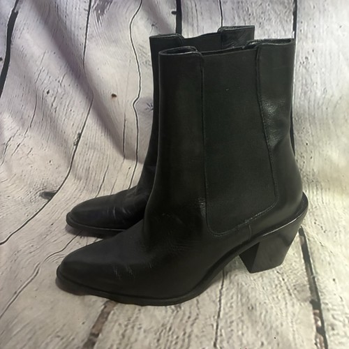 Zara black leather ankle - leather,