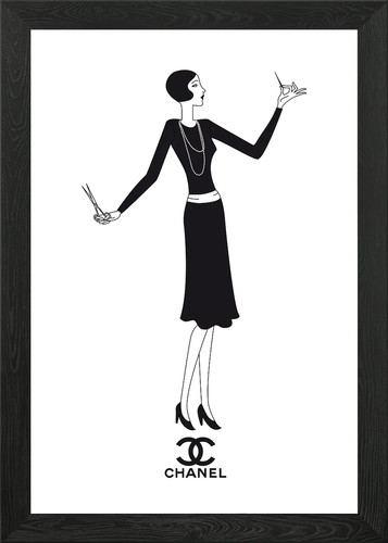 Coco chanel art deco framed - coco,