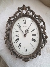 Vintage French Clock Ornate Brass Frame Vedette