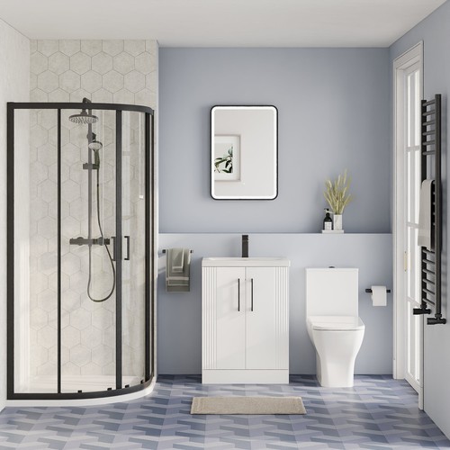 Squared 600mm white vanity - white,