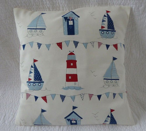 Seaside cushion cover blue red - cushion,