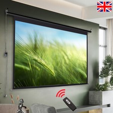 72-120'' Electric Motorised Projector Screen Home Cinema Remote Control TV HD