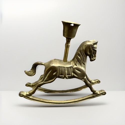 Cast brass rocking horse - cast,