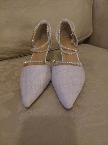 Ivory slingback shoes - slingback, feature