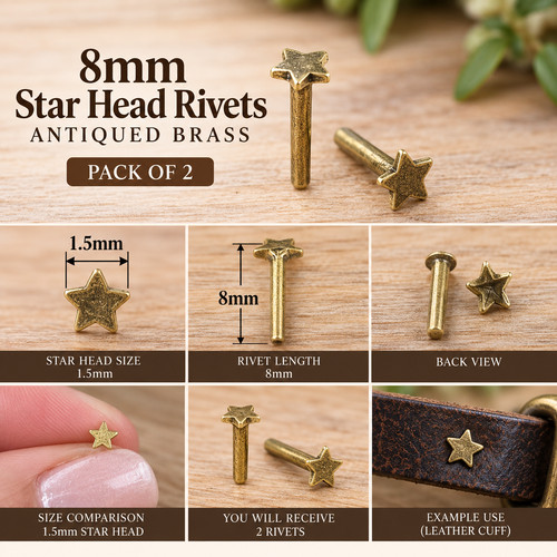 8mm star head - head, rivets
