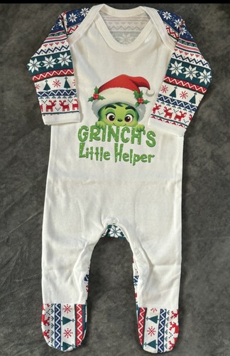 Grinch babygro age 6 month - age,