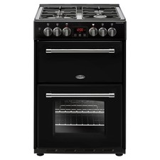 Belling FARMHOUS60DF Dual Fuel 60cm Compact Range Cooker in Black 39536