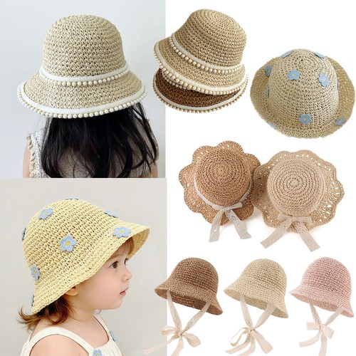 Baby girl straw hat outdoor - girl,