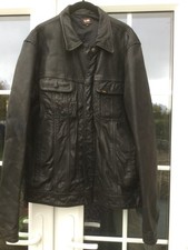 Lee Vintage 1990s Mans Black Leather Jacket Rider Style Good Condition 