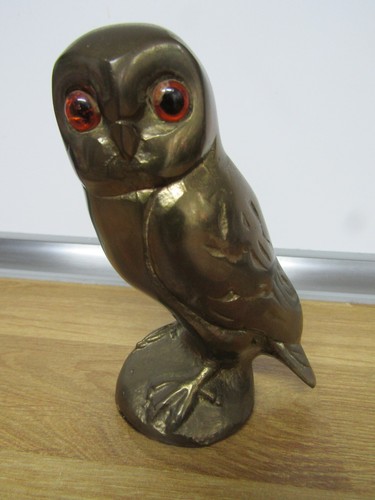 Owl bird brass ornament - owl,