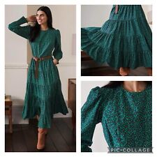 BODEN Tiered Maxi Dress - Size 8R - Highland Green Rambling Ditsy Floral BNWOT
