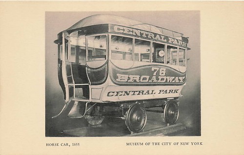 Postcard horse car 1855 - postcard,