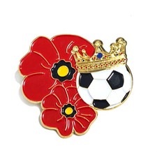 Football & Red Poppies Flower