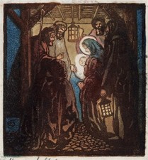 Henry James Haley (1874-1964) - Woodcut Signed In Pencil - Nativity Scene - 1