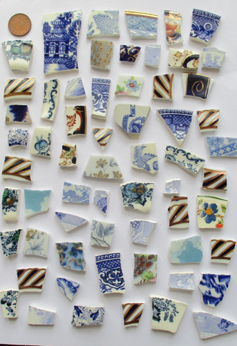 Pieces hand cut broken - cut,