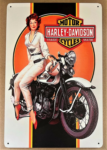 Harley race girl tin - harley,