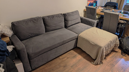 Grey fabric seater sofabed - seater,