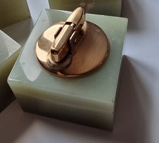 Vintage Old cigarette Table lighter Untested Onyx Marble Natural Stone Cube 