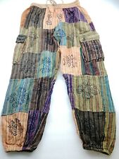 Patchwork Cotton Trousers Handmade Hippie Yoga Pants Nepal stripe CARGO TR4