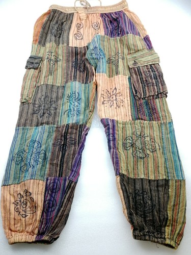 Patchwork cotton trousers - patchwork,