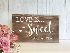 Wedding Sweet Table Sign Rustic Wooden Love is Sweet Wedding Venue Decoration