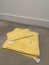 Polo Ralph Lauren 100% Cotton Bath Towels Set x 2 Yellow
