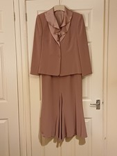 Libra Designs Mother of the Bride/Groom Suit UK 10 Dusky Pink Dress & Jacket