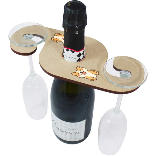 Happy dog wine glass holder - 'happy, dog'
