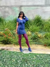 Model Railway Figure OO Gauge LADY IN BLUE Dress 3D Printed Hand Painted 1:76