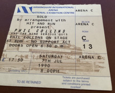 PHIL COLLINS TICKET STUB, BIRMINGHAM 1990