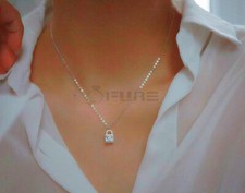 Womens Cubic Zirconia Padlock