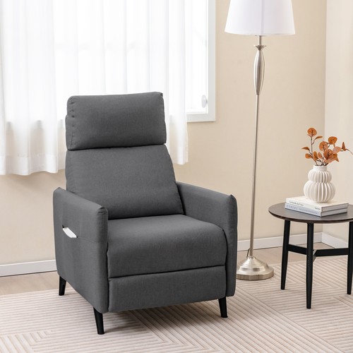 Push back recliner - recliner, grey