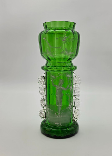 Vase mary gregory green - -,
