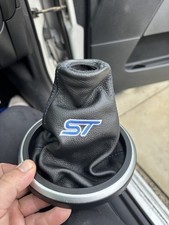 Gear Stick Gaiter For Ford Fiesta 2002-2008 Real Leather "ST" Blue Embroidery