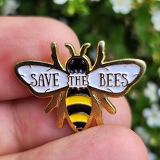 Save the bees pin badge - the,