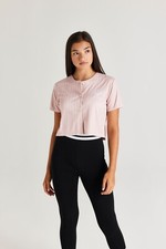 SikSilk Girls Pink Original Crop Baseball Jersey 11-12 Years