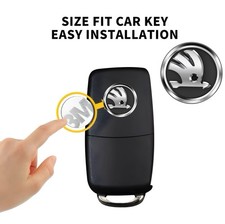 2x Skoda Car Keys Replacement Metal Sticker Logo