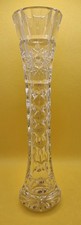 Tall Slim Cut Glass Vase