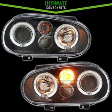 VW Golf Mk4 Estate 1998-2004 Projector Halo Angel Eyes Rings Headlights Black