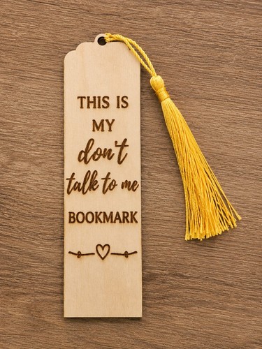 Engraved wooden bookmark funny - engraved,