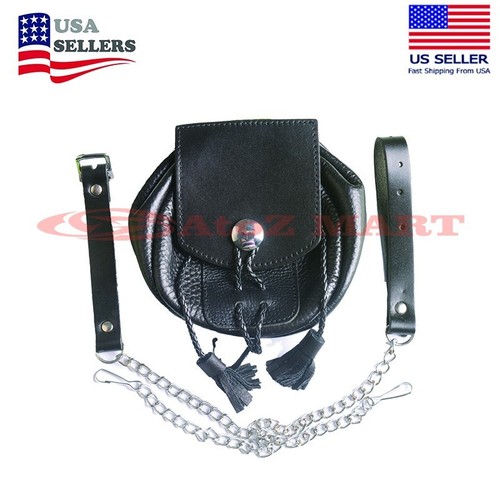 Genuine leather sporran rob - leather,