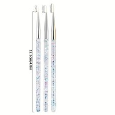 3 pcs Nail Art Brushes with Long Detailing, Fine Design Gel Nail Brushes