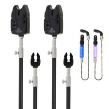 2 x Bite Alarms With Bank Sticks Indicators And Ball Rests. Carp Fishing Tackle