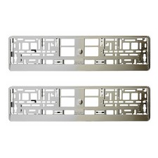 2 x "SUPER CHROME" EFFECT NUMBER PLATE HOLDER SURROUND CAR