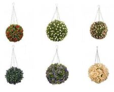 Artificial Hanging Topiary Flower Ball Outdoor Faux Garden Patio Decor 30cm