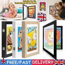 A4 Box Frame Front Opening Artwork Display Storage Kids Art Pictures Flip Frames