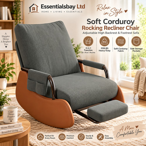 Soft corduroy rocking - soft, recliner