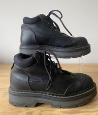 Black Leather Platform Chunky