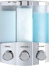 Better Living Trio Chrome finish Soap Dispenser, Secure adhesive fix - no screws